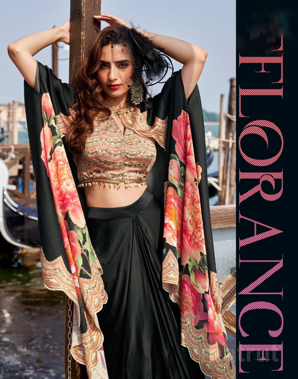 Florance Black Indo-western