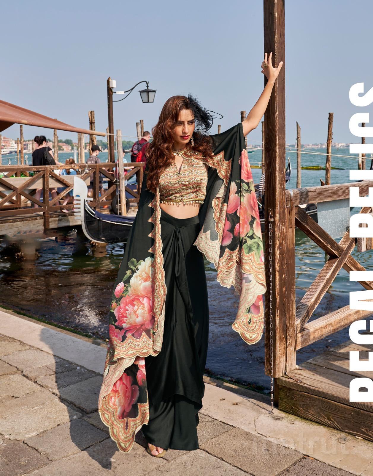 Florance Black Indo-western