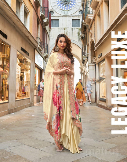 Florance Cream Indo-western