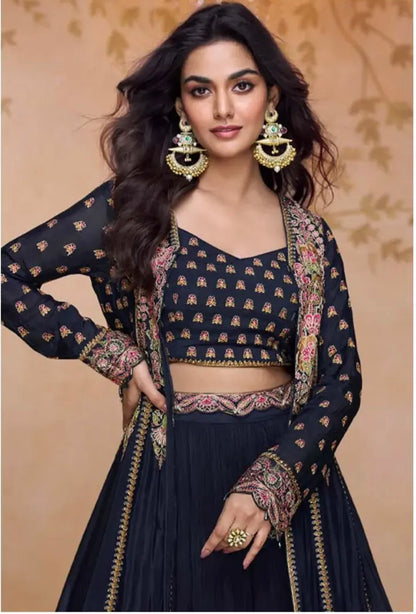 Matrut |  Prachi Navy Blue Trio Set