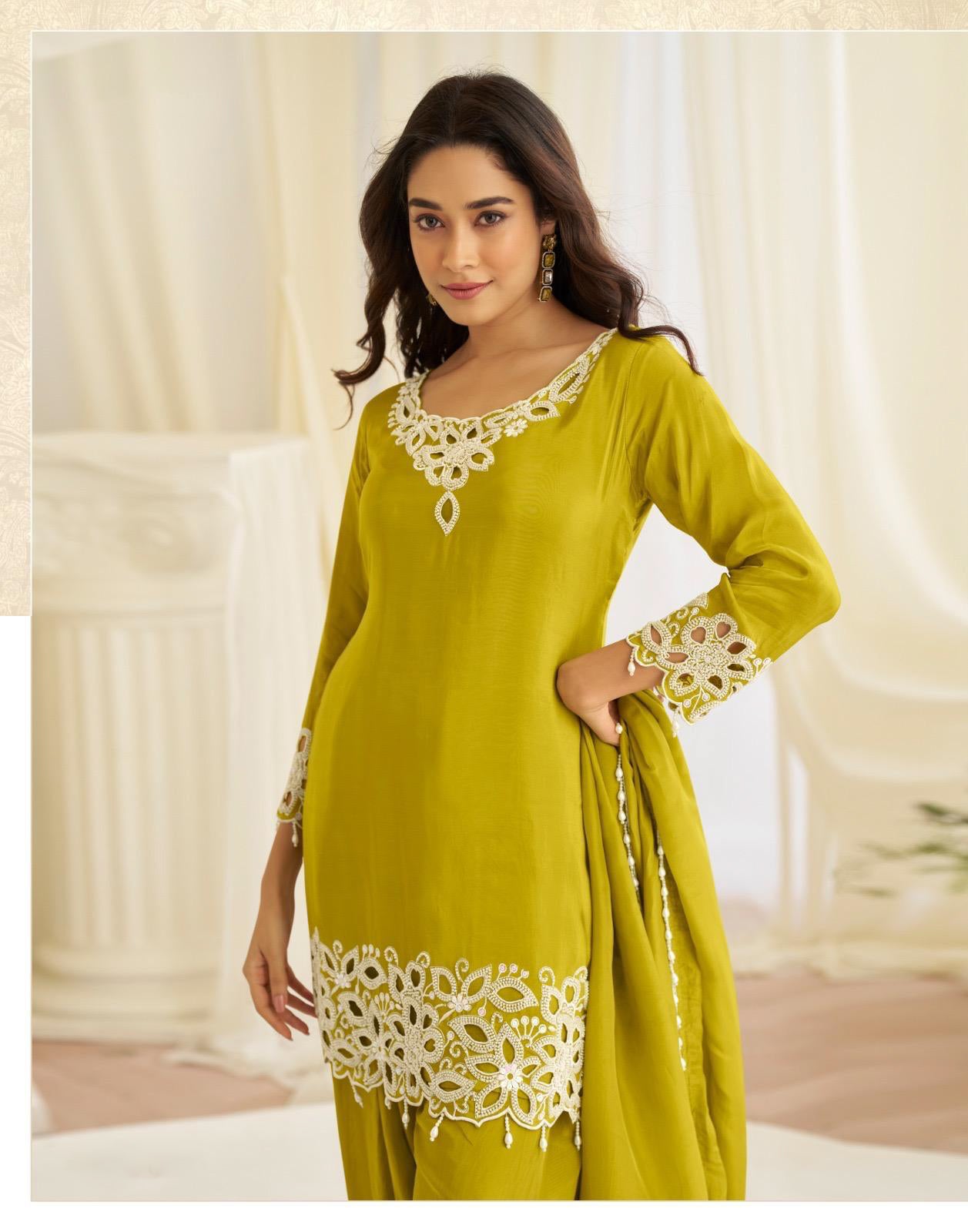 Jinayaa Lime Green Farsi Salwaar Suit