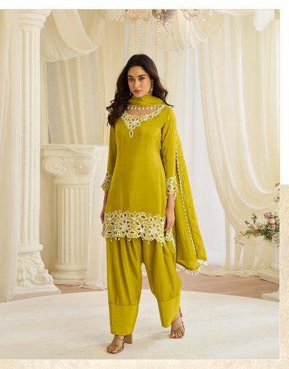 Jinayaa Lime Green Farsi Salwaar Suit
