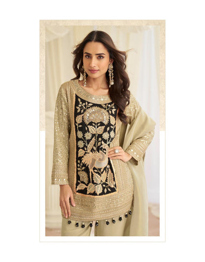 Jinayaa Beige Palazzo Suit