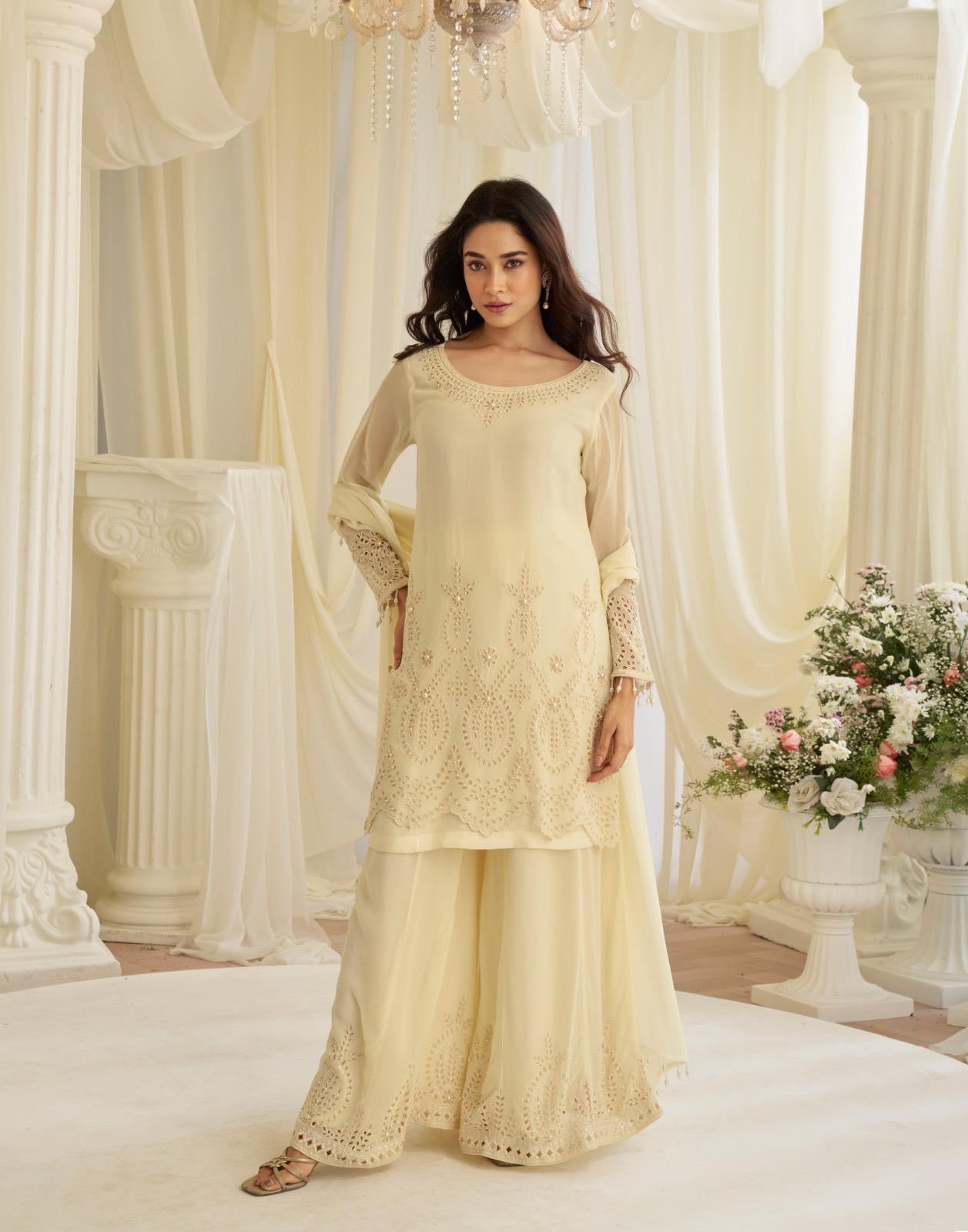 Jinayaa Off-white Palazzo Suit