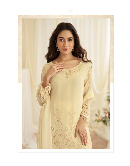 Jinayaa Off-white Palazzo Suit