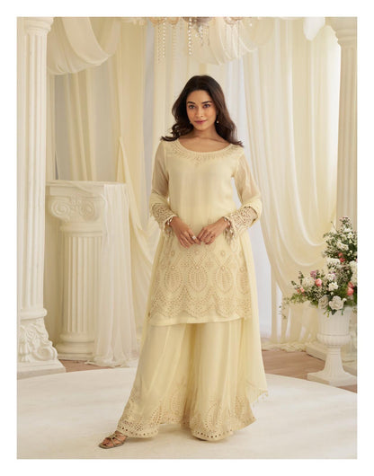 Jinayaa Off-white Palazzo Suit
