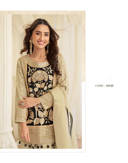 Jinayaa Beige Palazzo Suit