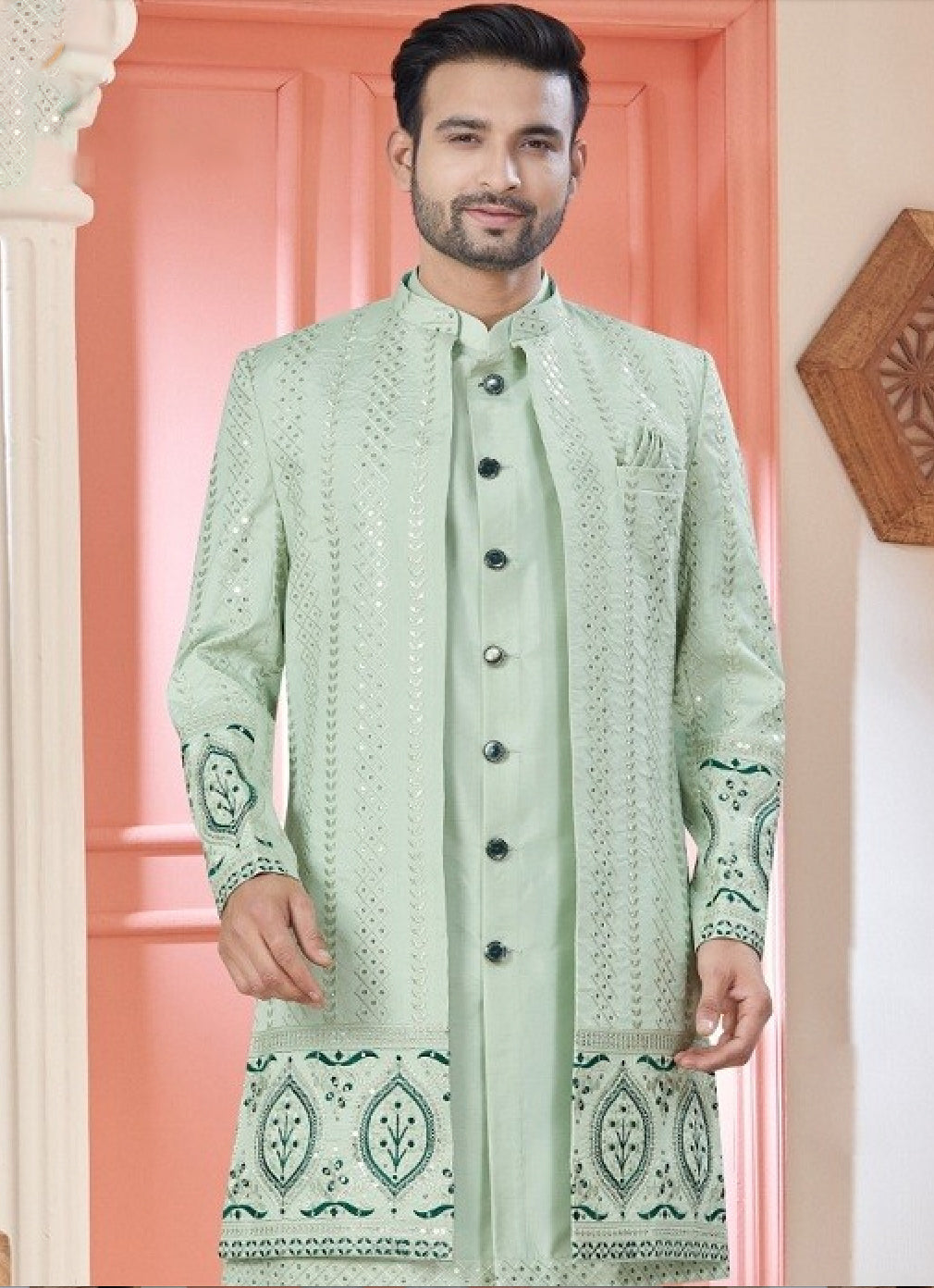 Matrut | King's Kutch Light Green Kurta Set