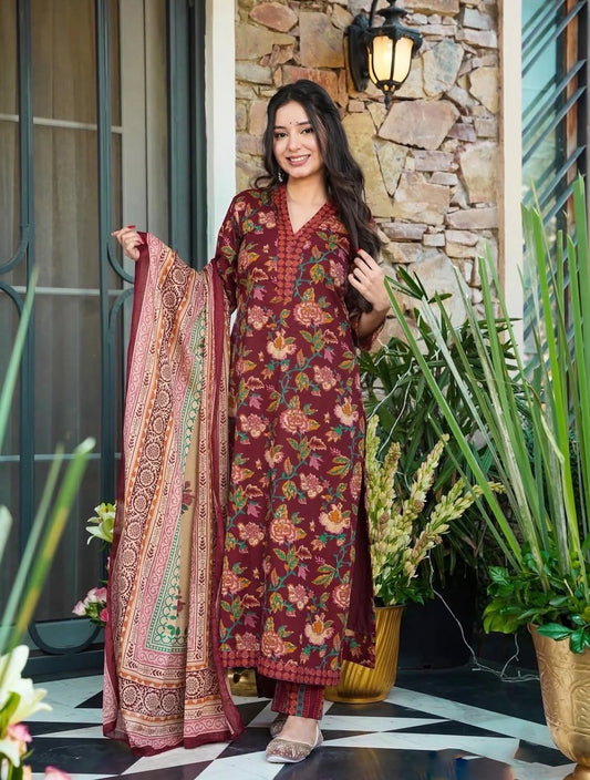 Matrut | Pranali Maroon Straight Suit