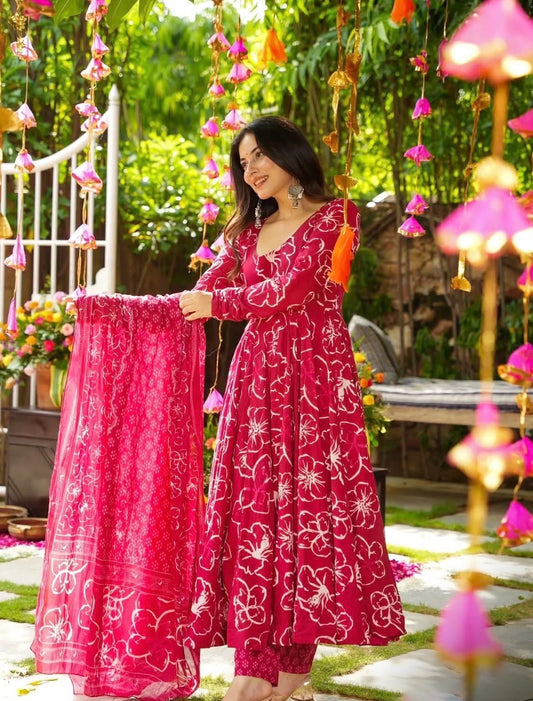 Matrut | Gul Rani Pink Anarkali Suit