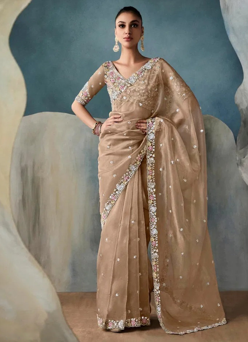 Matrut | Iconic Light Brown Saree