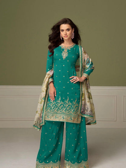 Matrut | Gulnaaz Green Palazzo Suit