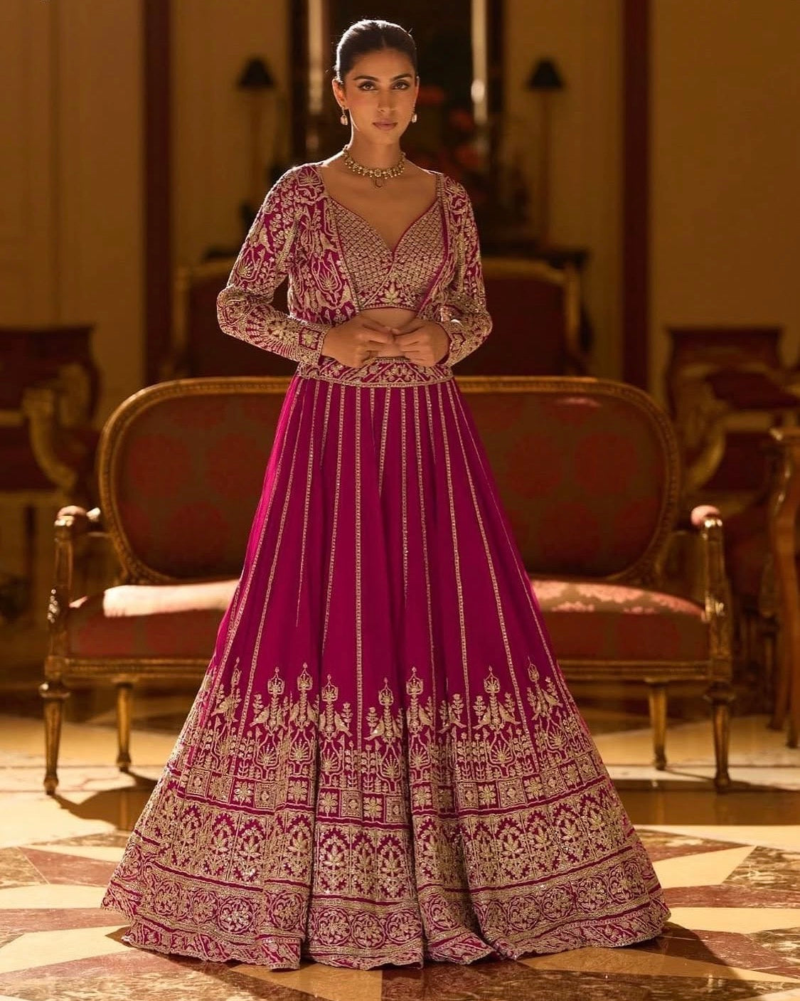 Saundaraya Pink Indo-western
