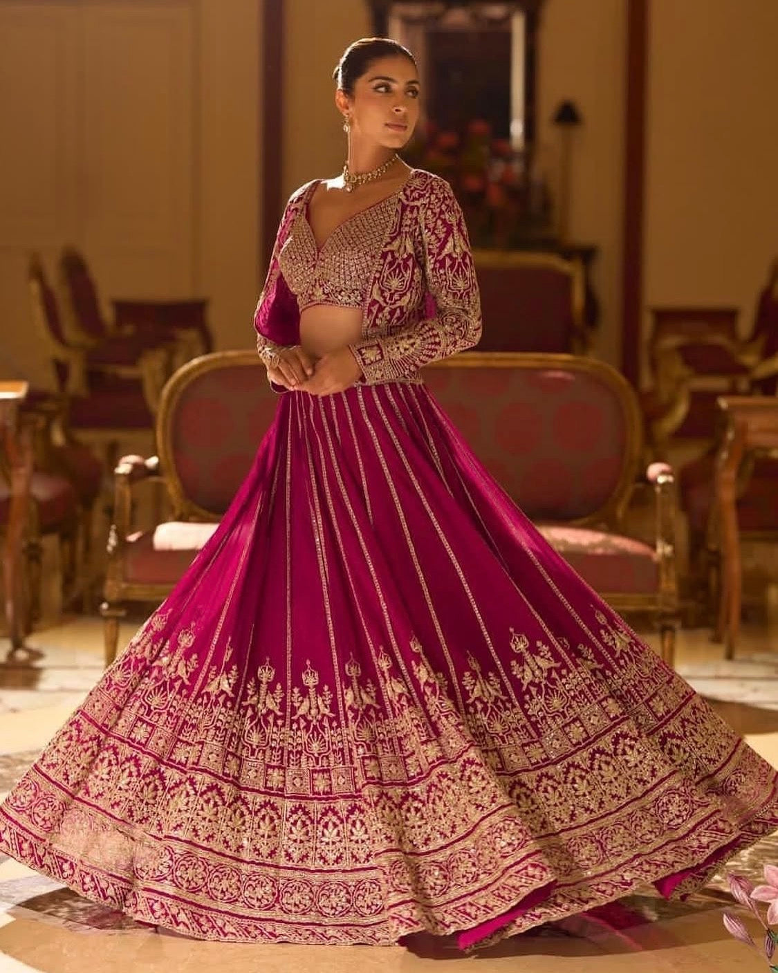 Saundaraya Pink Indo-western