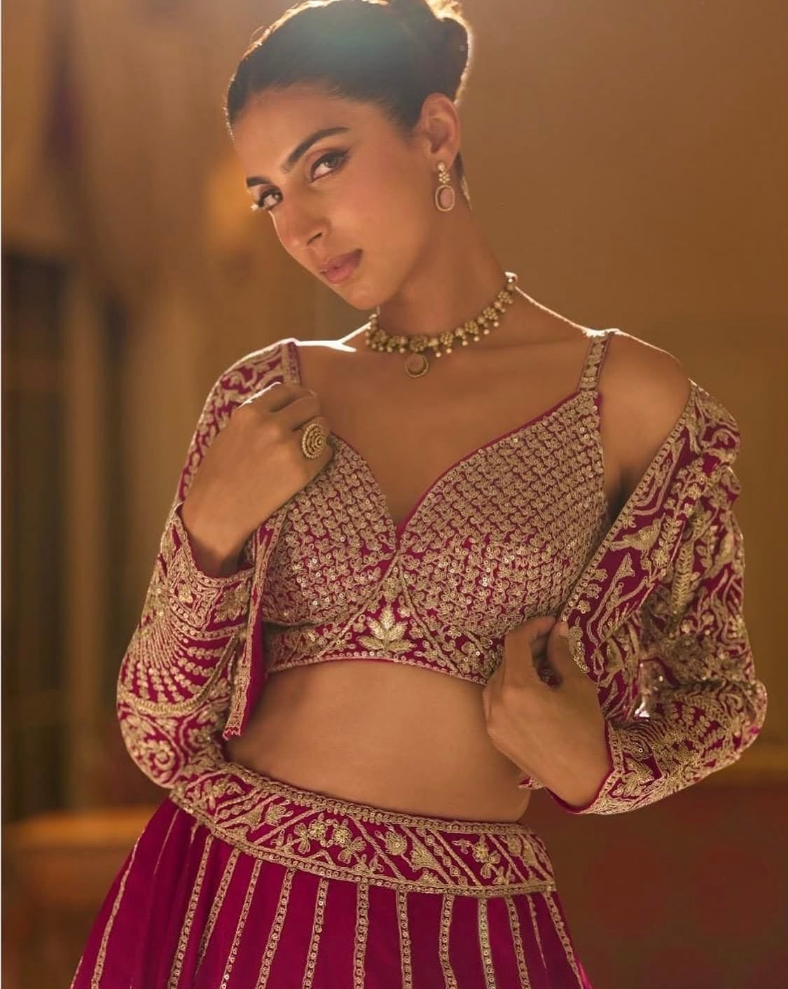 Saundaraya Pink Indo-western