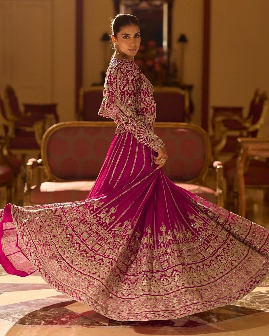 Saundaraya Pink Indo-western