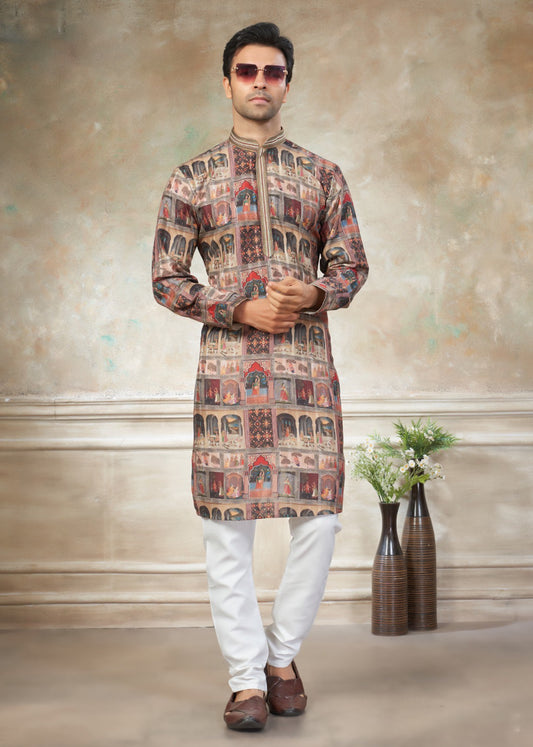 Matrut | Dawat Beige Kurta Set