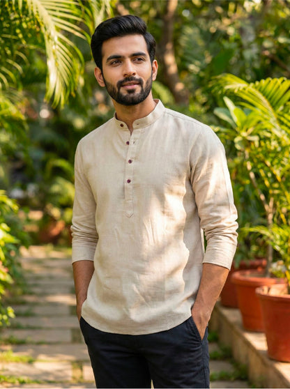Heritage Hues Beige Short Kurta