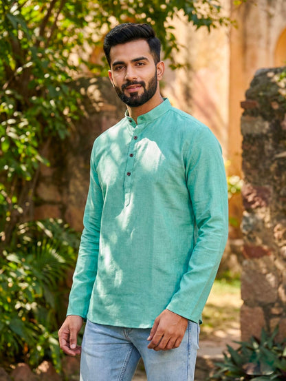 Heritage Hues Mint Green Short Kurta