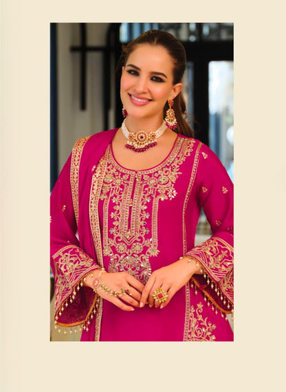Manpreet Rani Pink A-line Suit