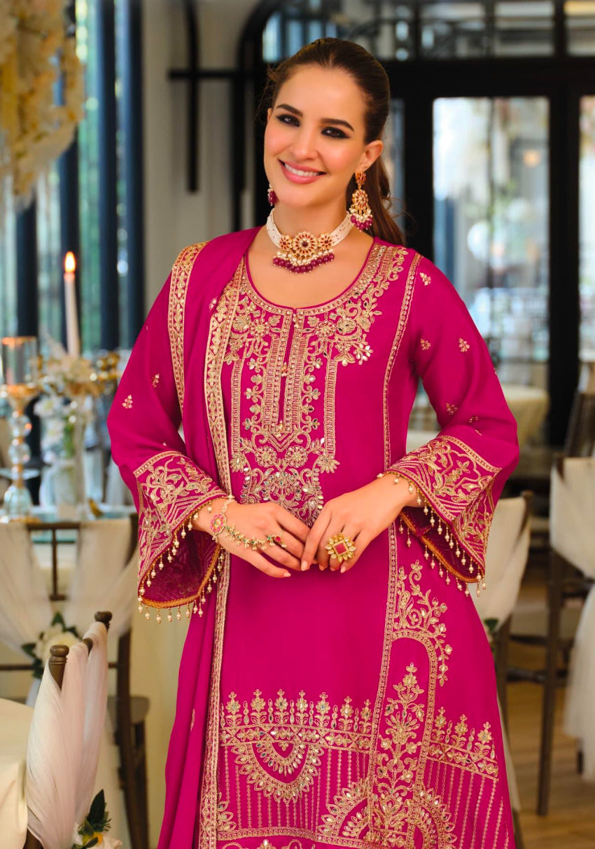 Manpreet Rani Pink A-line Suit
