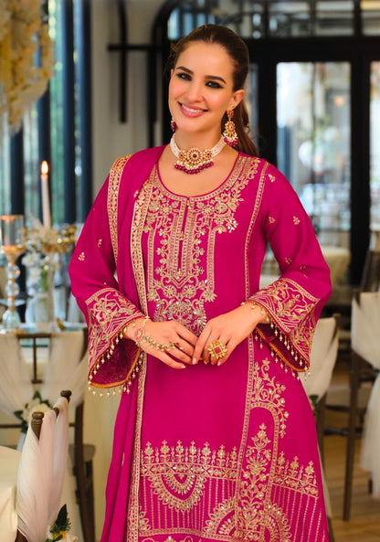 Manpreet Rani Pink A-line Suit