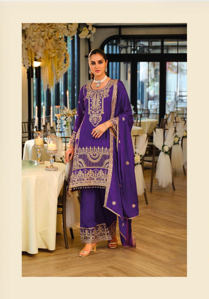 Manpreet Purple A-line Suit