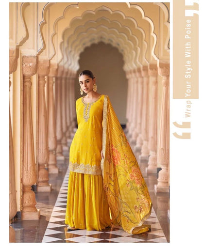 Savera Yellow Sharara Suit