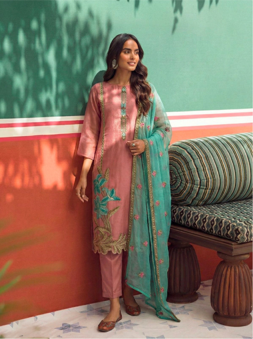 Jasmine2 Pink Straight Suit