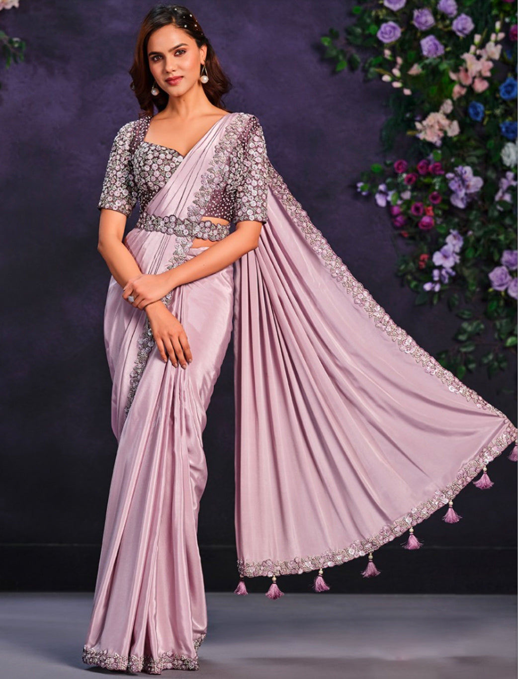 Matrut  | 1 min Saree Lavender Riona