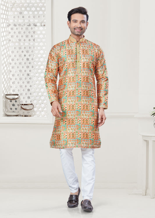 Matrut | Arvak Orange Multicolor Kurta Set