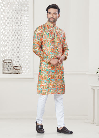 Matrut | Arvak Orange Multicolor Kurta Set