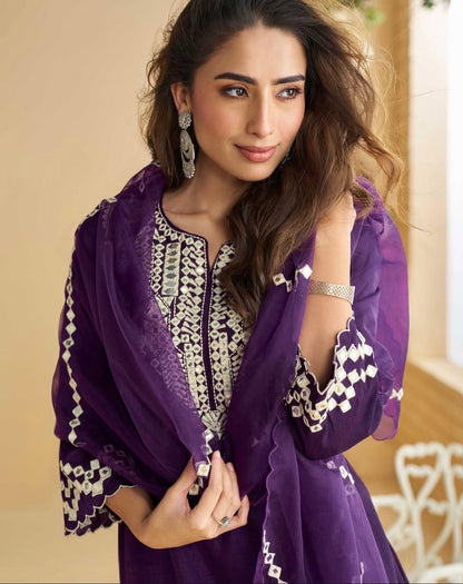 Matrut  | Amara Purple Sharara Suit