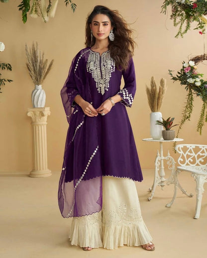 Matrut  | Amara Purple Sharara Suit