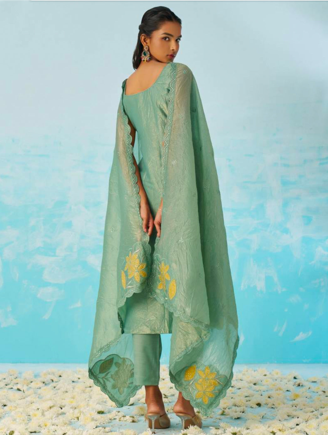Jasmine1 Green Straight Suit