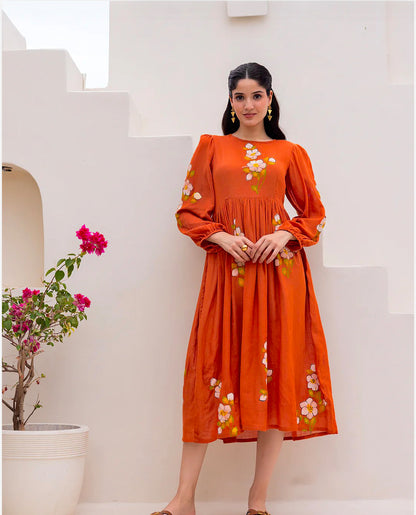 Panchi Orange Maxi Dress
