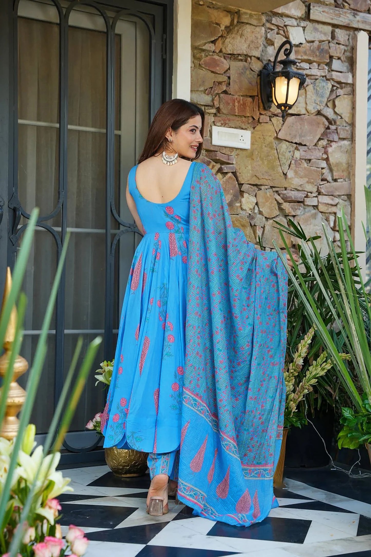 Sukoon Blue Anarkali Suit