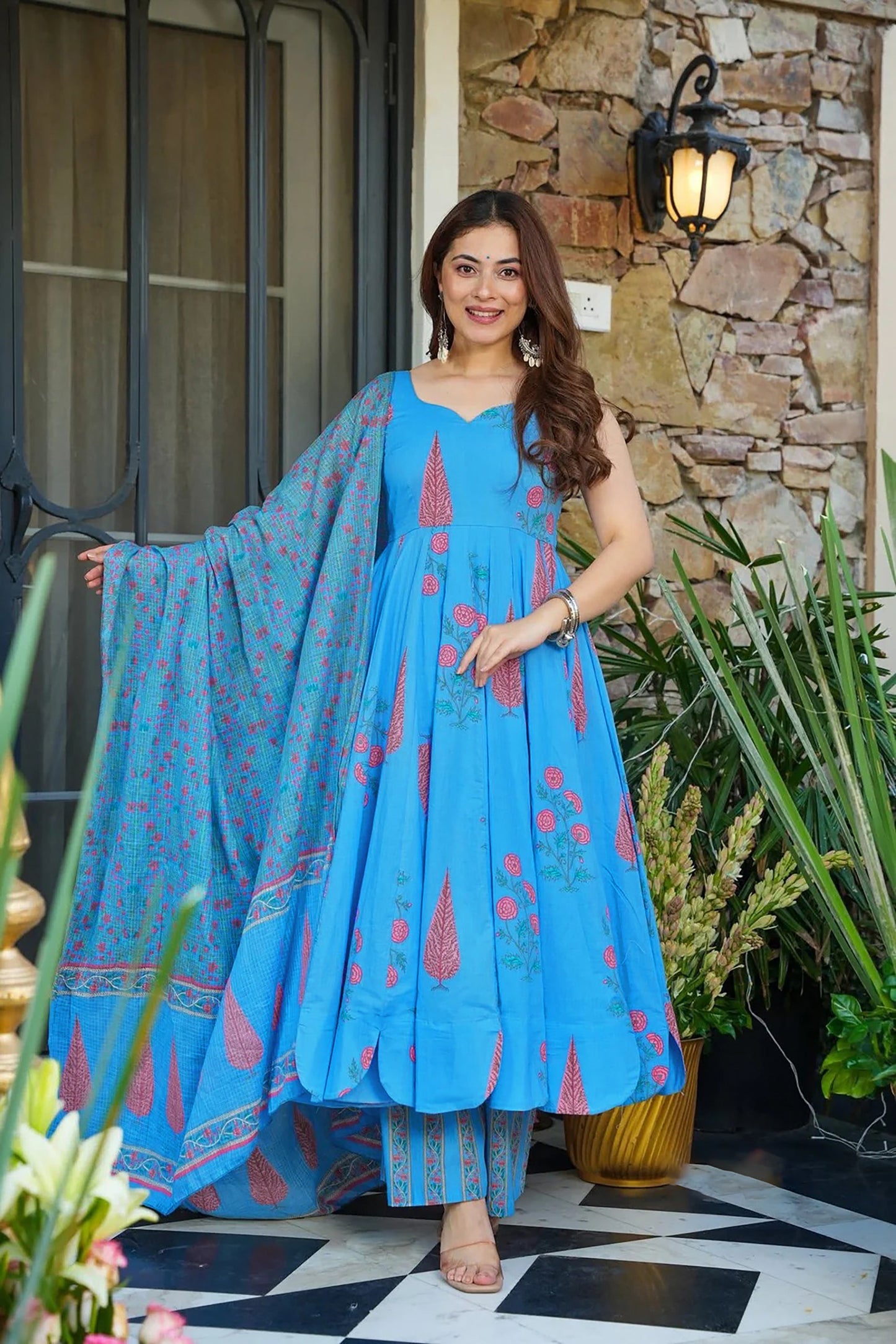 Sukoon Blue Anarkali Suit