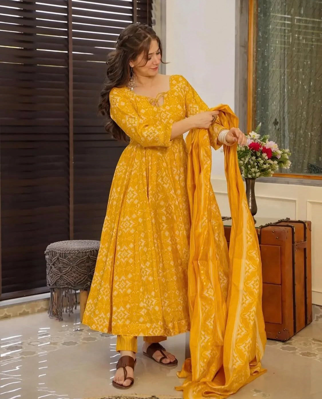 Atithi Yellow Anarkali Suit