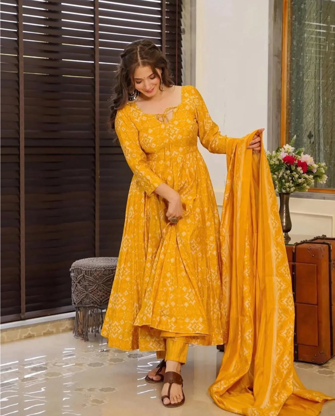Atithi Yellow Anarkali Suit