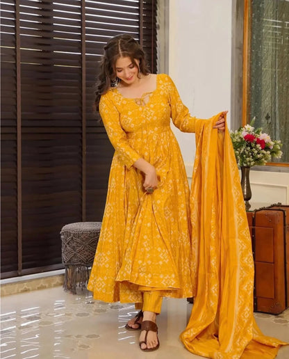 Atithi Yellow Anarkali Suit