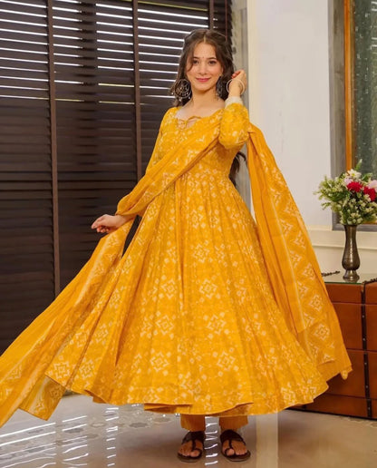 Atithi Yellow Anarkali Suit