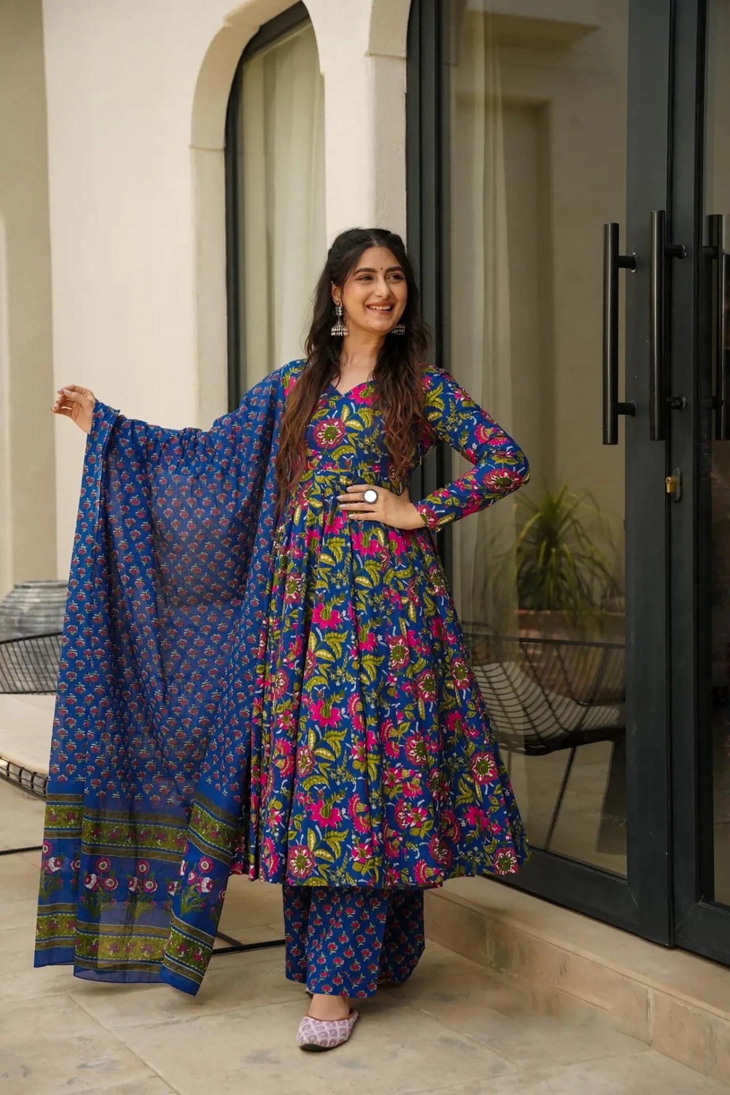 Atithi Blue Anarkali Suit