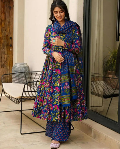 Atithi Blue Anarkali Suit