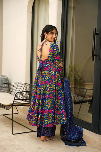 Atithi Blue Anarkali Suit