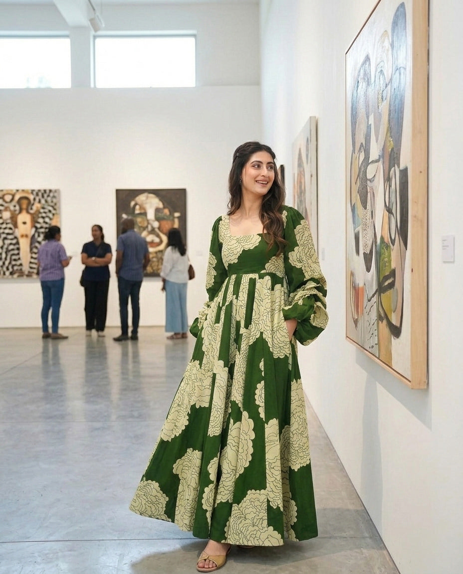 Artisanal Escape Green Dress
