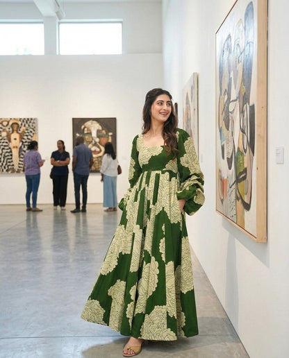 Artisanal Escape Green Dress