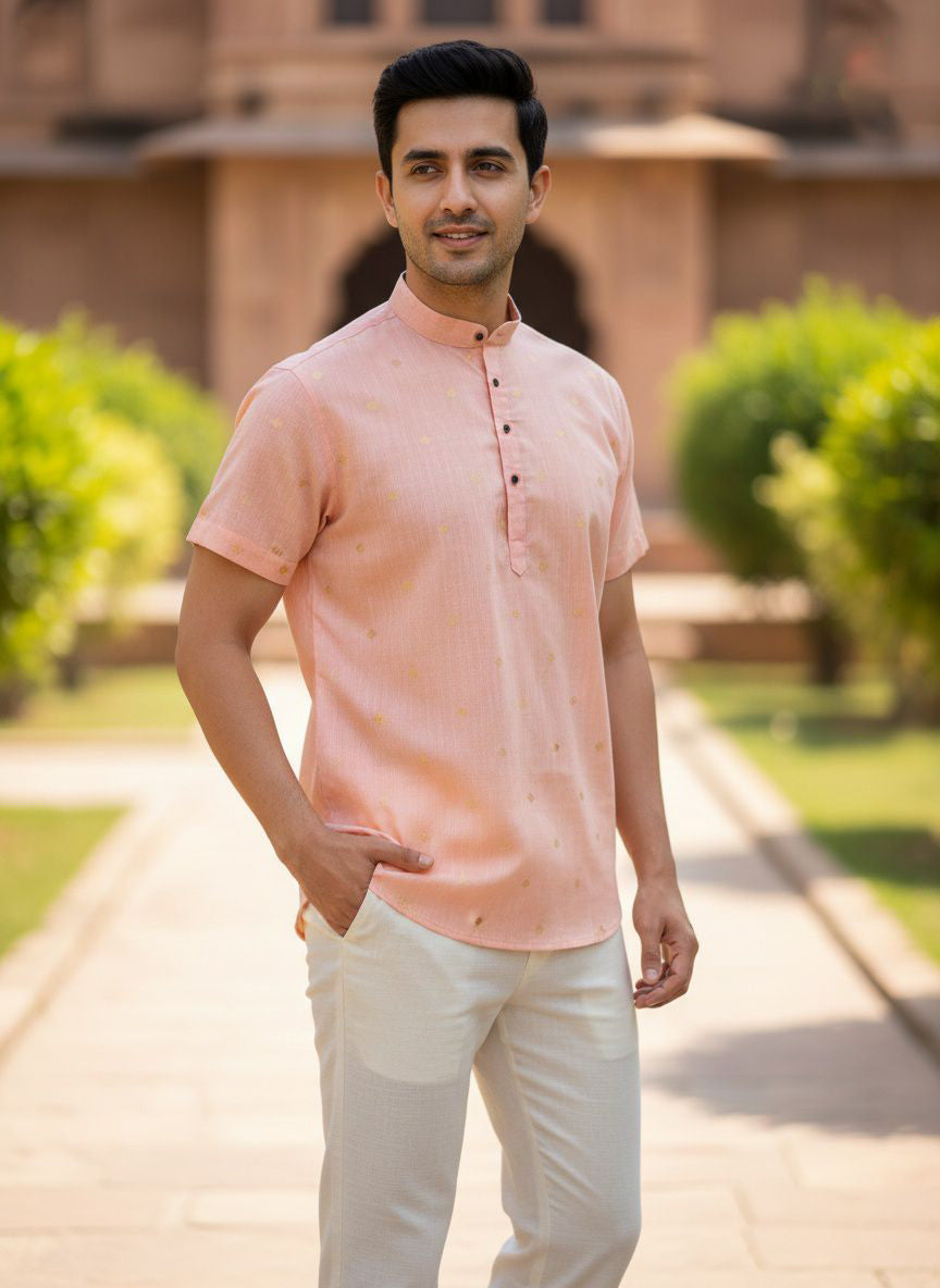 Matrut | Peak Pastels Peach Short Kurta