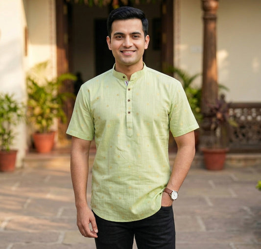Peak Pastels Green Short Kurta