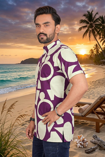 Matrut | Tropical Beats Purple Shirt